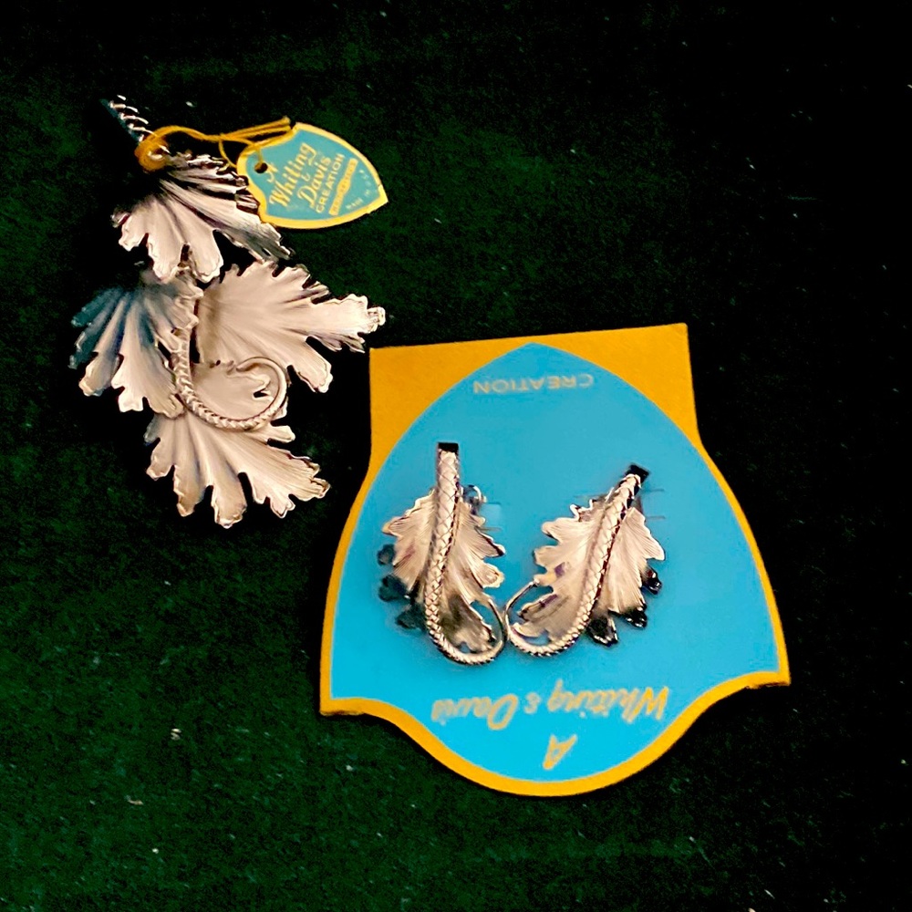 Whiting and Davis clip on earrings and matching pin